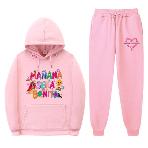 Women's Sweatshirt and Jogging Pants Set with Colorful Print Amarae