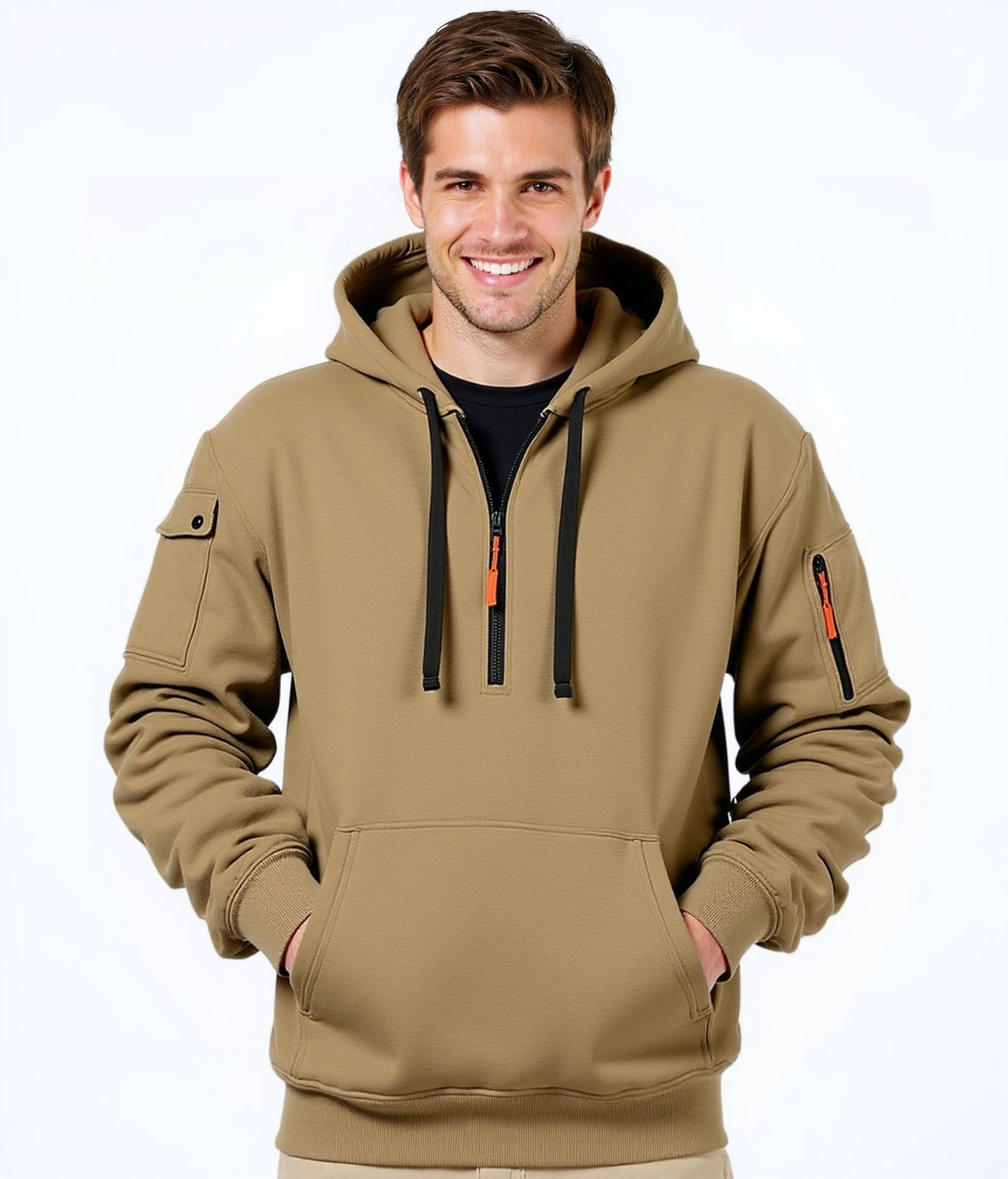 Men's trendy hoodie with versatile pockets and modern zipper Lune London