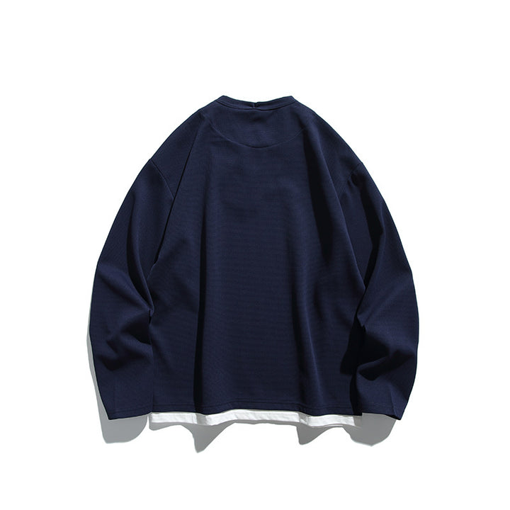 Unisex Oversize-Layering-Sweatshirt with V-insert and visible inner layer Amarae