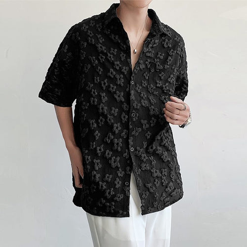 Short sleeve shirt for men with textured floral pattern Amarae