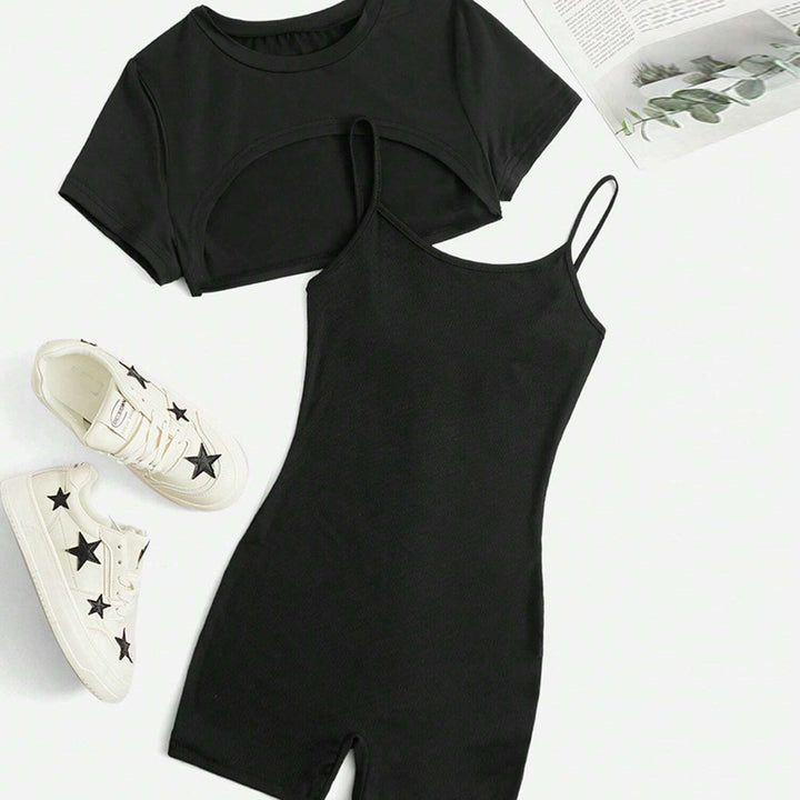 Ensemble de combinaison pour femme à top court et shorts Chic & Stil