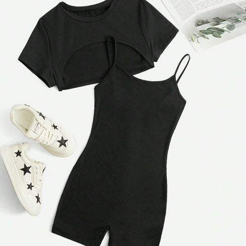 Ensemble de combinaison pour femme à top court et shorts Chic & Stil