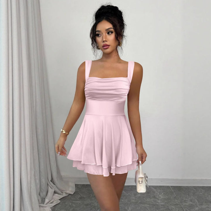 Women Playfully cut summer dress with gathering and swinging skirt Lune London