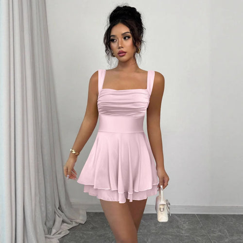 Women Playfully cut summer dress with gathering and swinging skirt Amarae