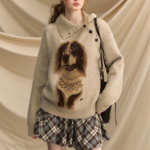 Pull femme avec motif animal unique et surface structurée Chic & Stil
