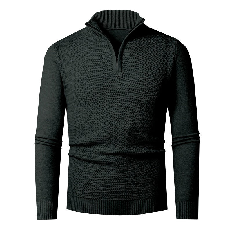 Knit sweater for men with high collar and structured design Lune London