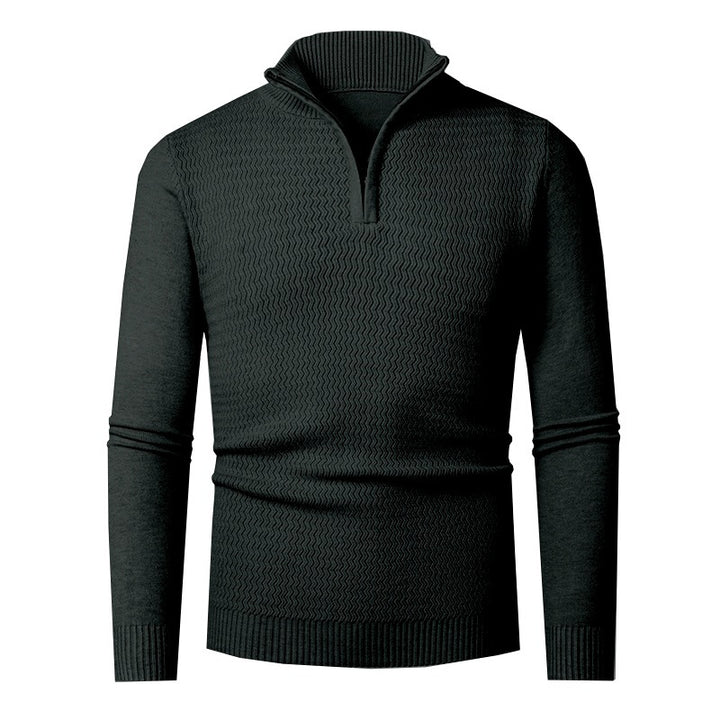 Knit sweater for men with high collar and structured design Lune London