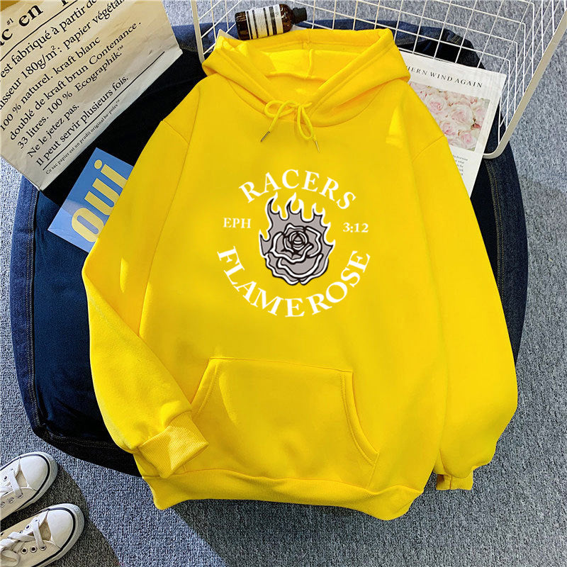 Women's hoodie with creative Flame Rose design Chic & Style