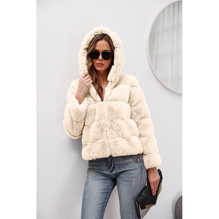 Ladies soft fleece jacket with hood Lune London