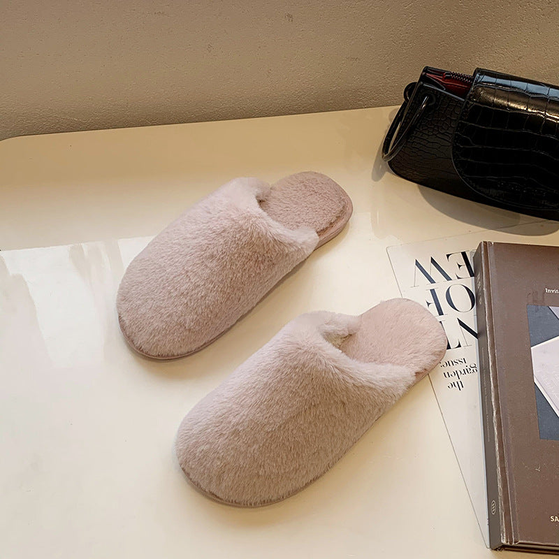 Ladies Plush Slippers in Soft Material Lune London