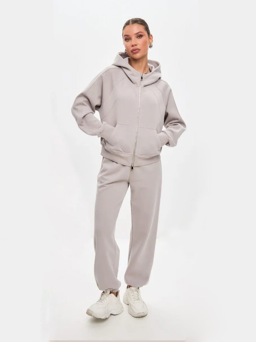 Ladies Sporty Hoodie and Jogging Set with Practical Pockets Lune London