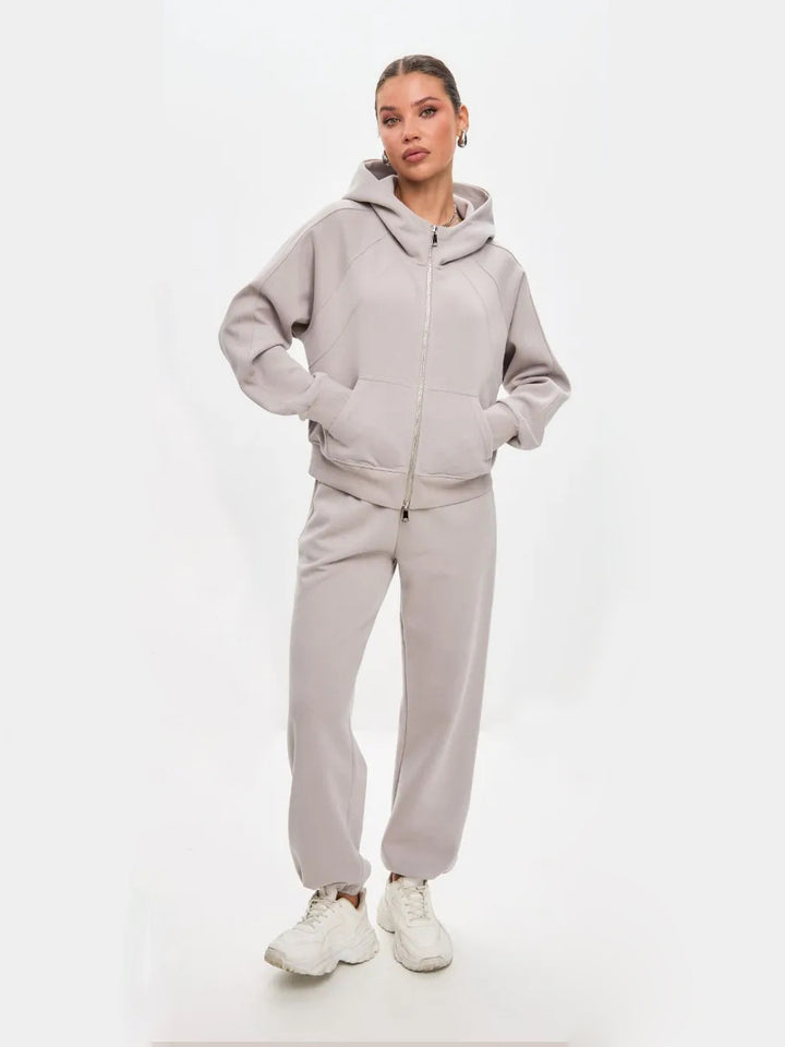 Ladies Sporty Hoodie and Jogging Set with Practical Pockets Lune London