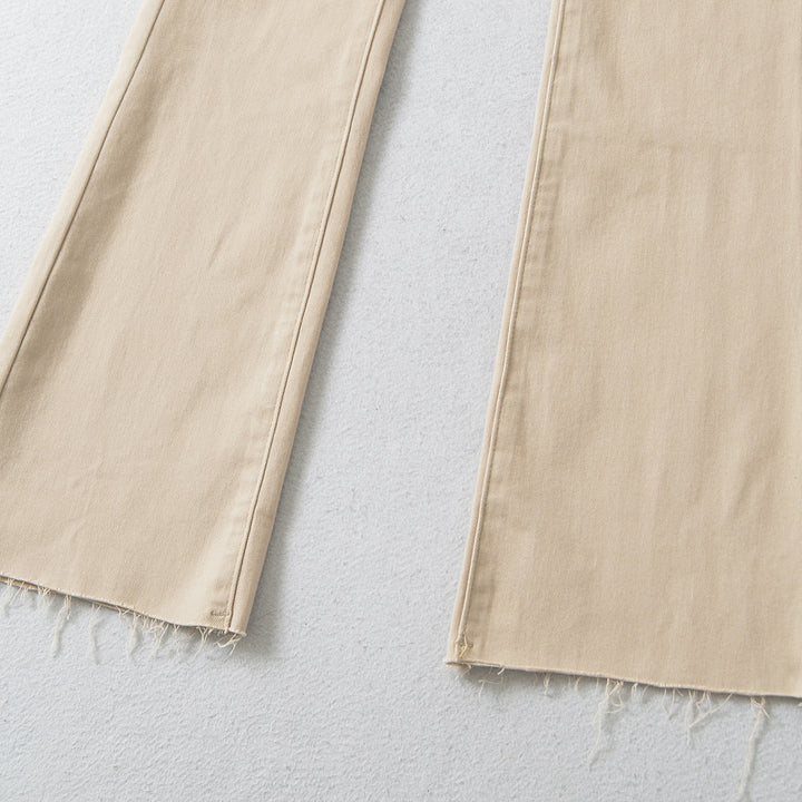 Women's Highwaist Flared Trousers made of Stretch Denim with five pockets and raw hem Amarae