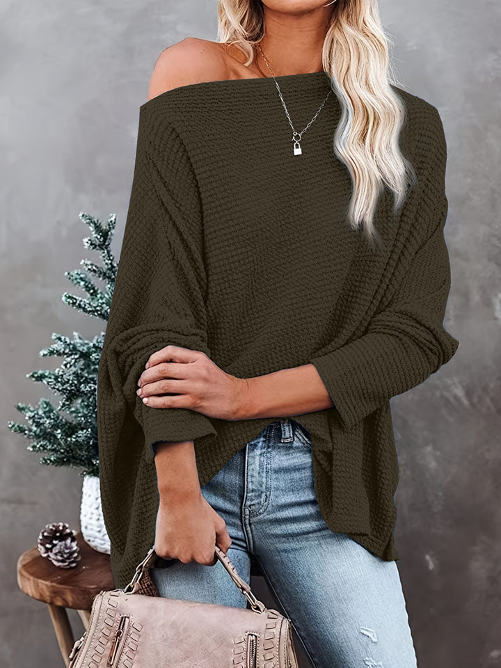 Cozy waffle sweater for women with a loose fit Lune London