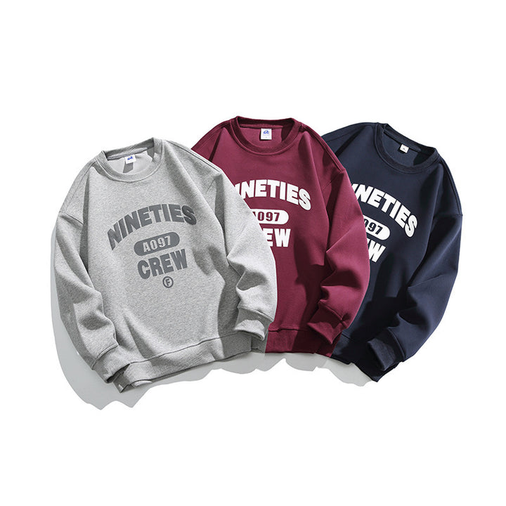 Unisex Oversized Sweatshirt with Round Neck and Distinctive College Print Amarae