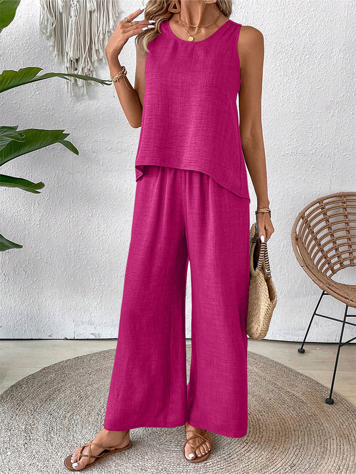 Women's airy summer set with crocheted back and loose fit Lune London