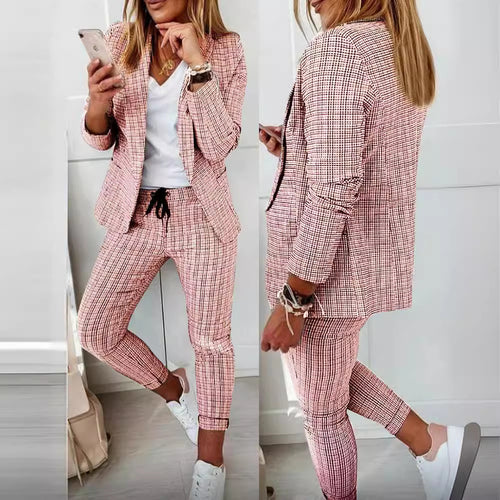 Checkered women's jacket with a casual fit Amarae