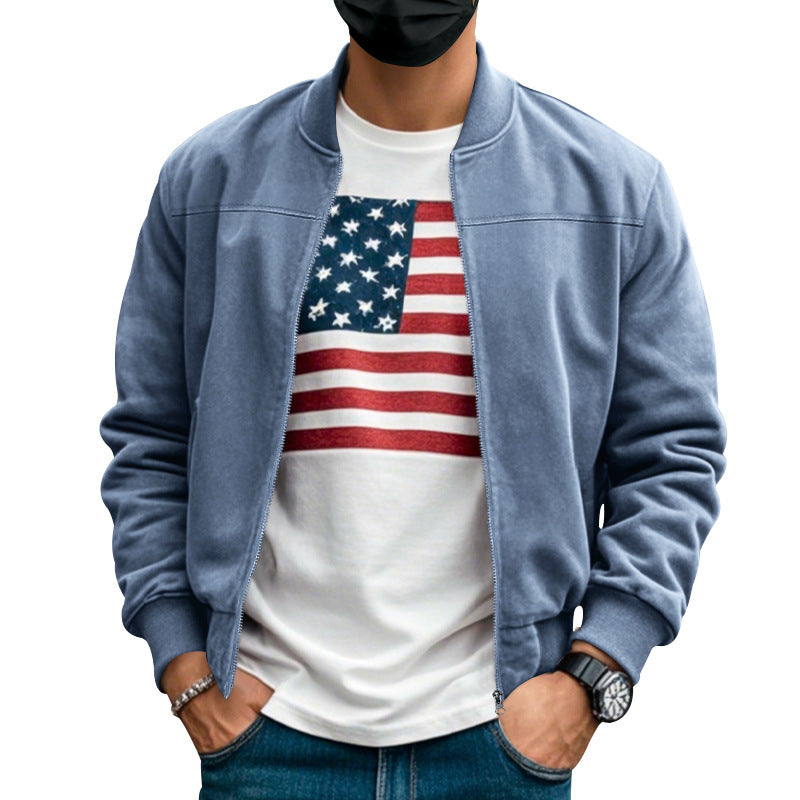 Men's casual bomber jacket with breathable inner lining and side zip pockets Chic and style