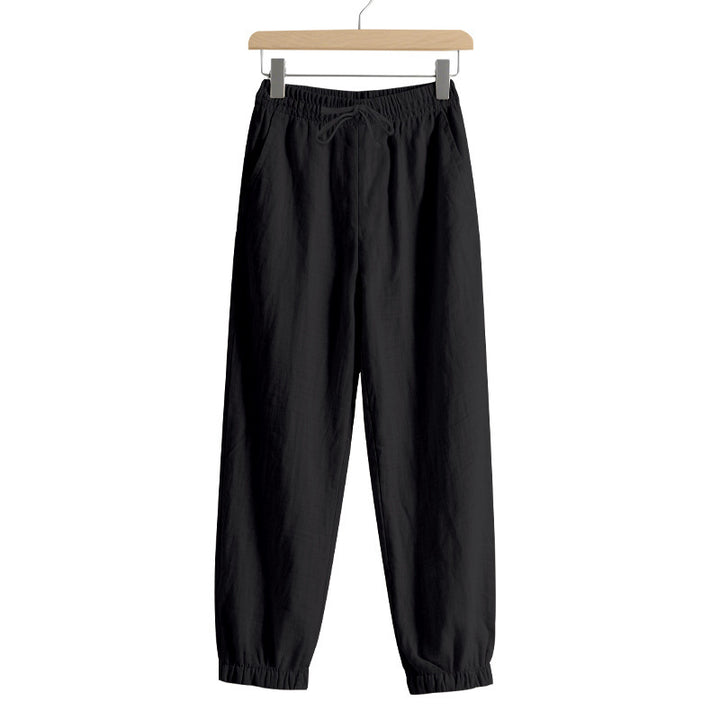Lune London Women's Breathable Linen Lounge Pants with Elastic Waist