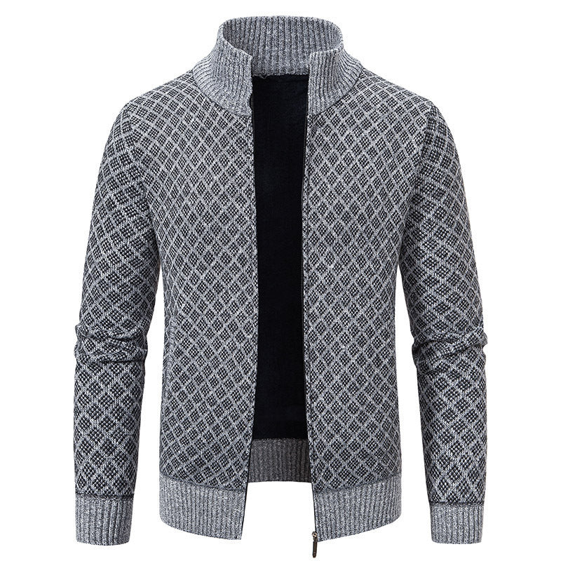 Women's knitted jacket with textured pattern and high collar Lune London