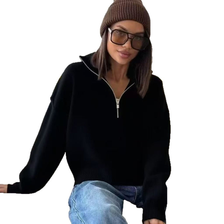 Pull stylé pour femmes avec demi-zip et coupe décontractée Chic & Stil
