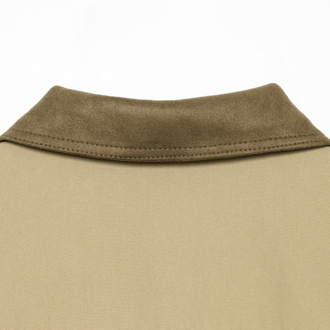 Ladies Boxy Field Blouson with Velour Collar and Elastic Hem Amarae