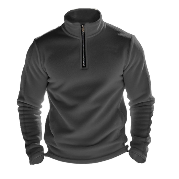 Men's fleece pullover with high collar and zipper Lune London