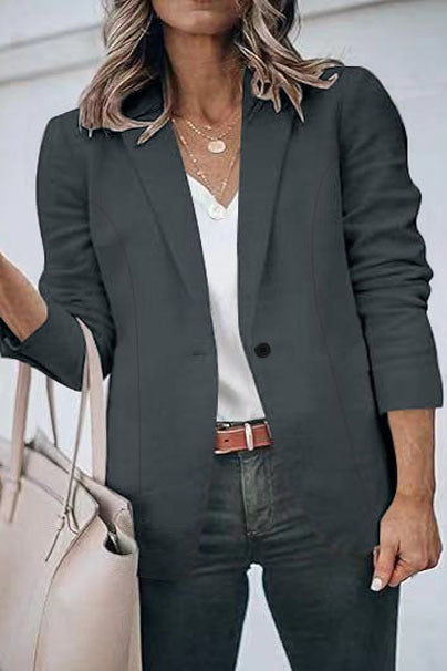 Women elegant blazer with slim fit and fine textured pattern Lune London