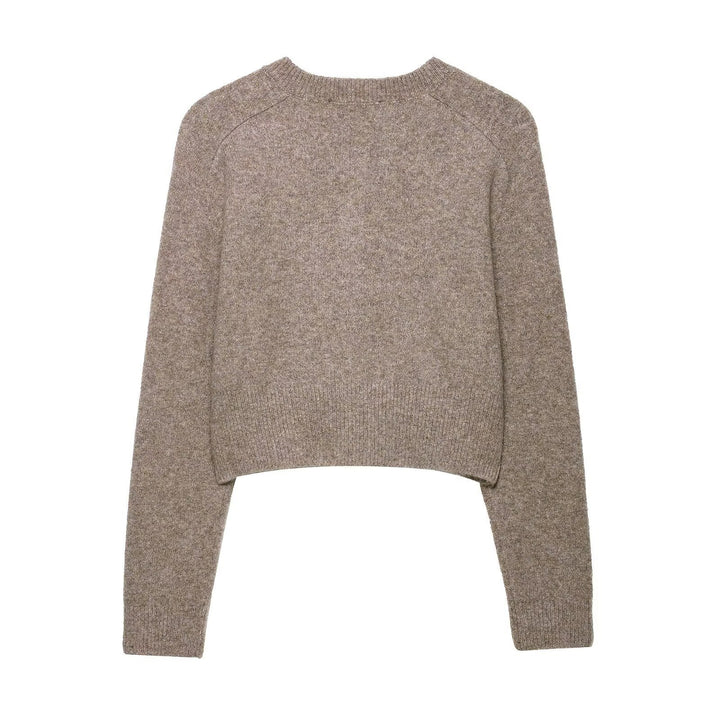 Ladies short knit jacket with button details Lune London