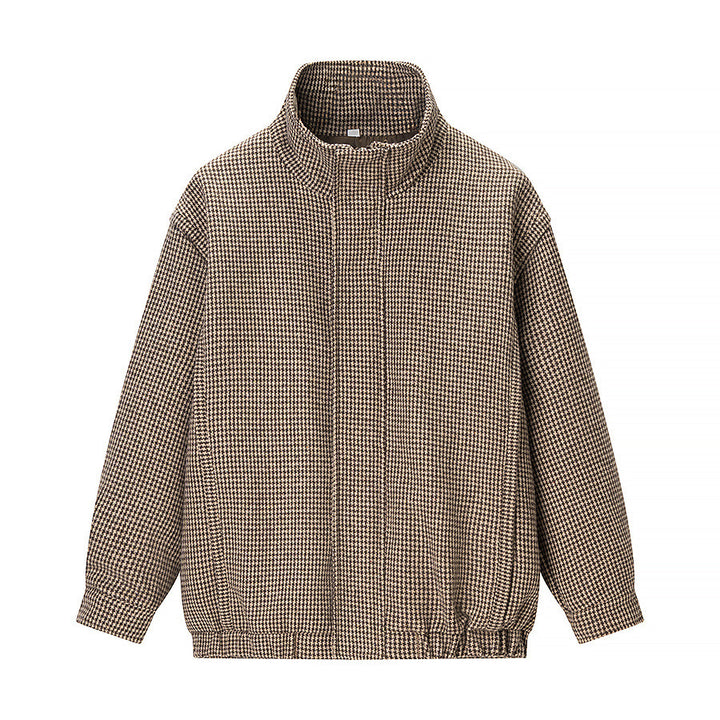 Veste de transition pour femmes en tartan classique avec col montant haut Chic & Stil