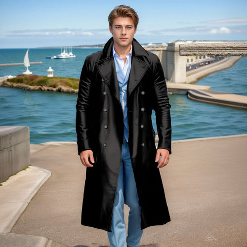 Elegant oversized trench coat for men made of high-quality material Amarae