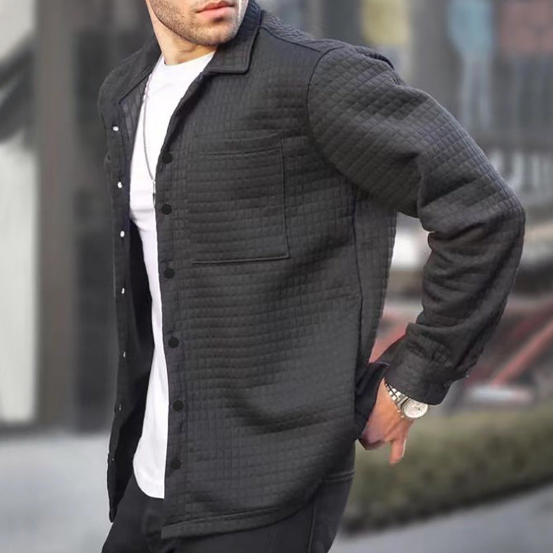 Men's knitted jacket with a structured surface and practical pockets Lune London