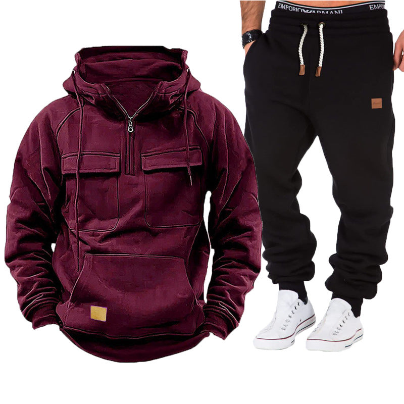 Functional hooded jacket for men with full zip and practical pockets Lune London