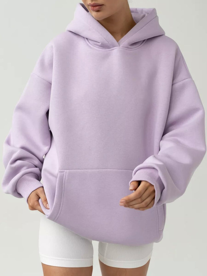 Ladies oversized hoodie with a practical kangaroo pocket design Lune London