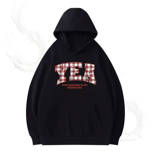 Women's Oversized Hooded Sweatshirt with Creative Writing Chic & Stil