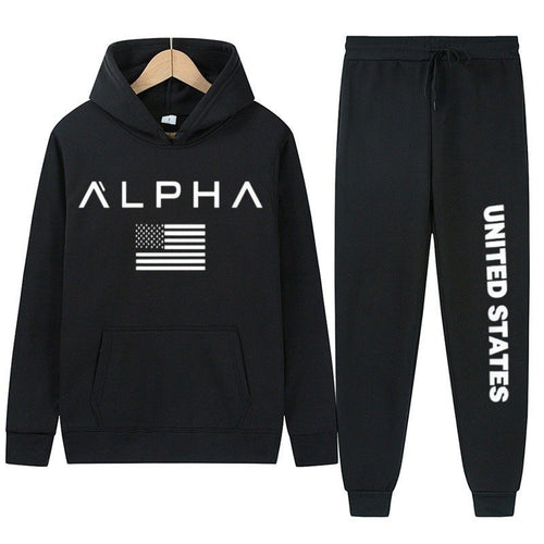 Women's hoodie and jogging pants set with creative front print and sporty cut Chic & Stil