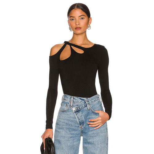 Asymmetrical neckline body for women with long sleeves Chic & Stil