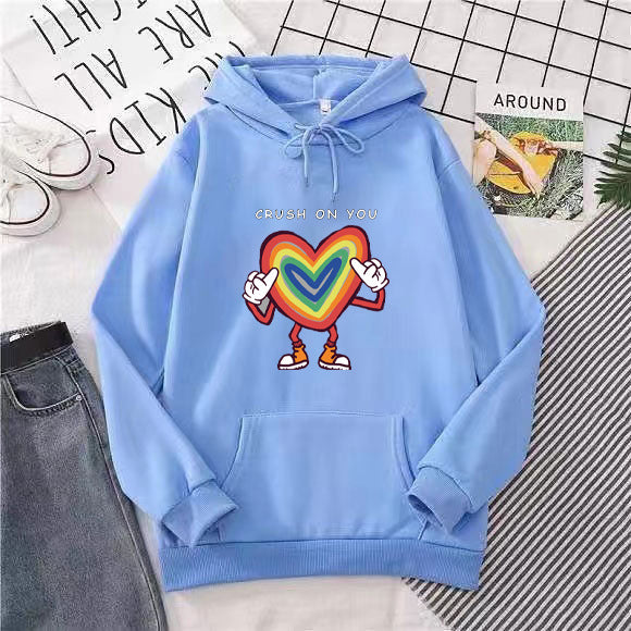 Women's hoodie with colorful heart design Chic & Stil
