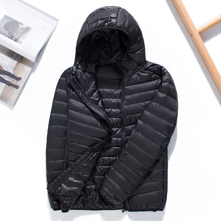 Men's Ultralight Quilted Hooded Jacket with Windproof Microfiber Filling Amarae