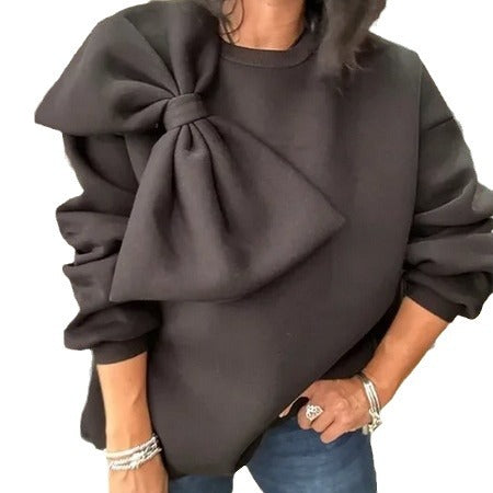 Pull stylé pour femme avec détail de nœud surdimensionné