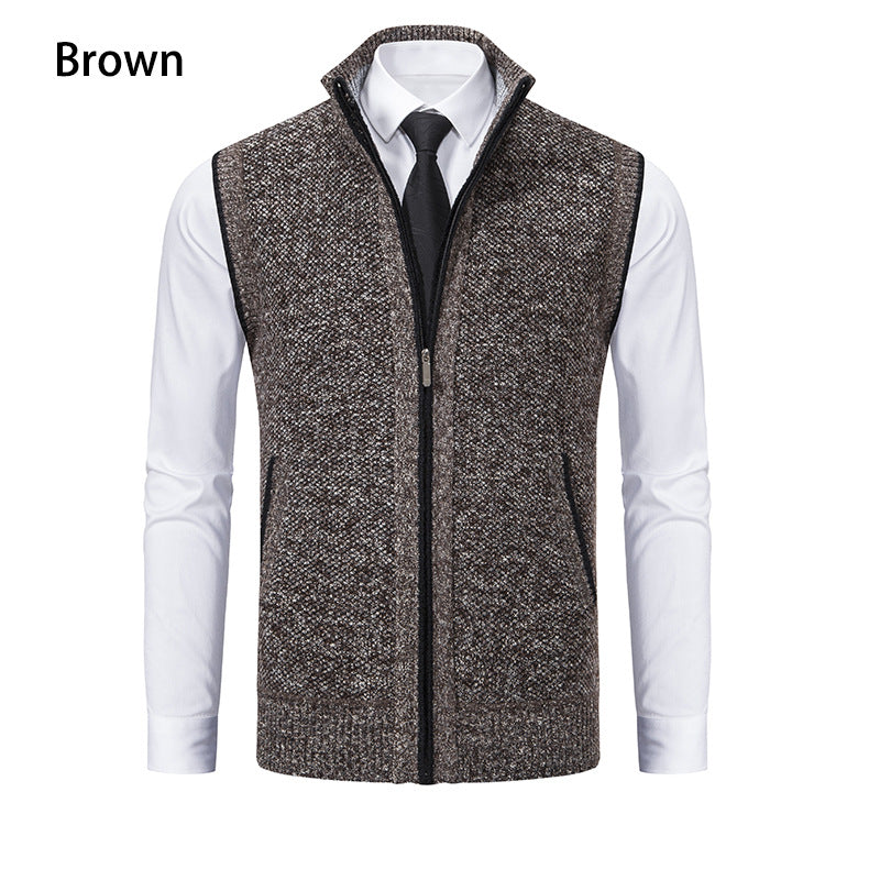 Men's knitted cardigan with zipper and structured design Lune London