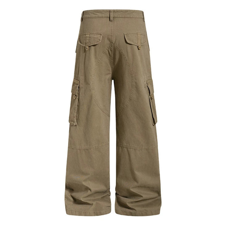 Women Wide Cargo Culotte Pants with High Waist and Multi-Pockets Amarae