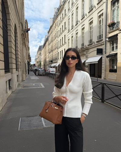 Ladies Elegant knit jacket with full zipper Amarae