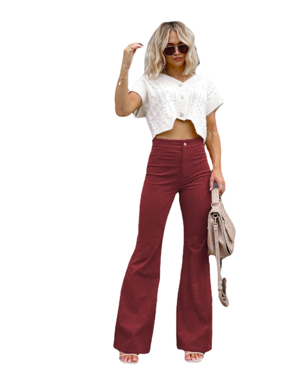 Women's Fashion High-Waisted Flared Jeans Lune London