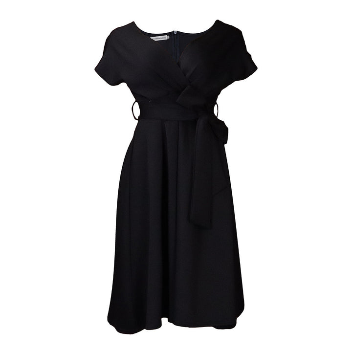 Wrap dress for ladies with an elegant belt and a refined line Lune London