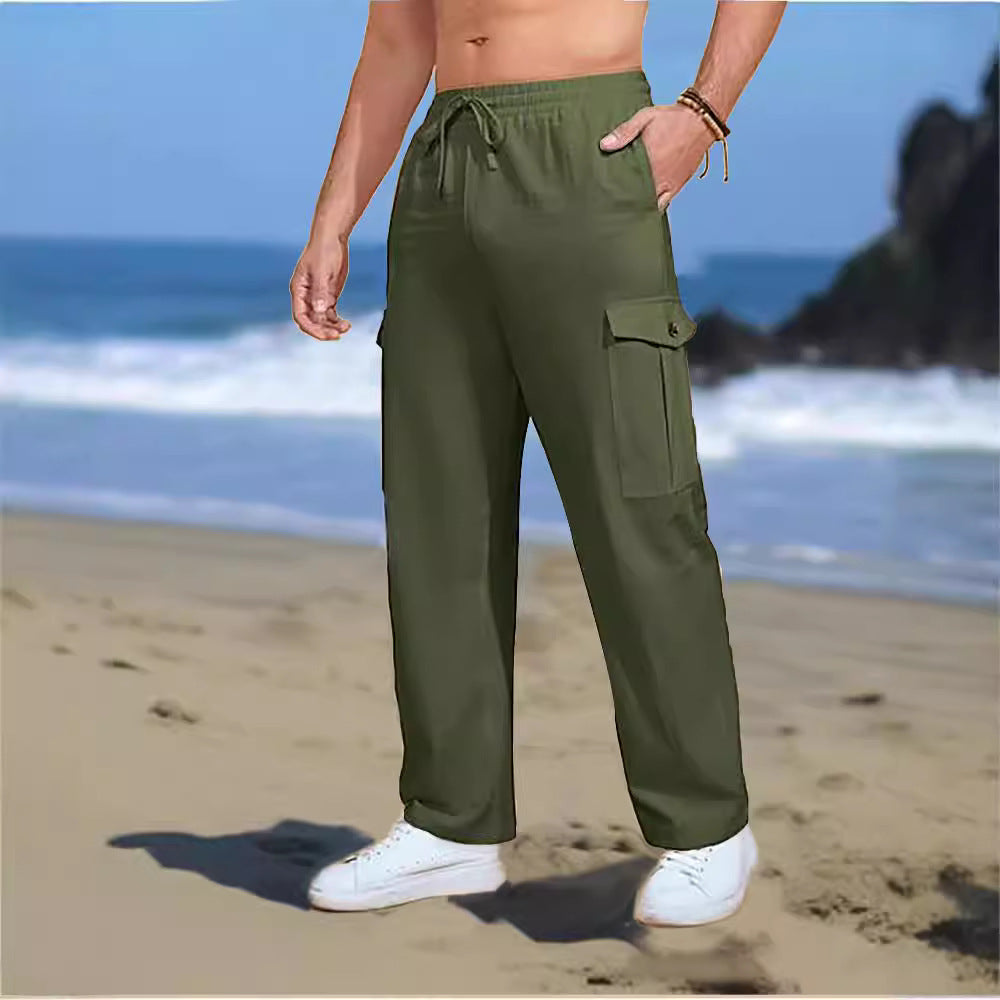 Outdoor cargo pants for men with adjustable waist and functional side pockets Lune London