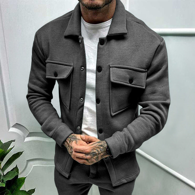 Casual transition jacket for men with practical pockets and snap button closure Lune London