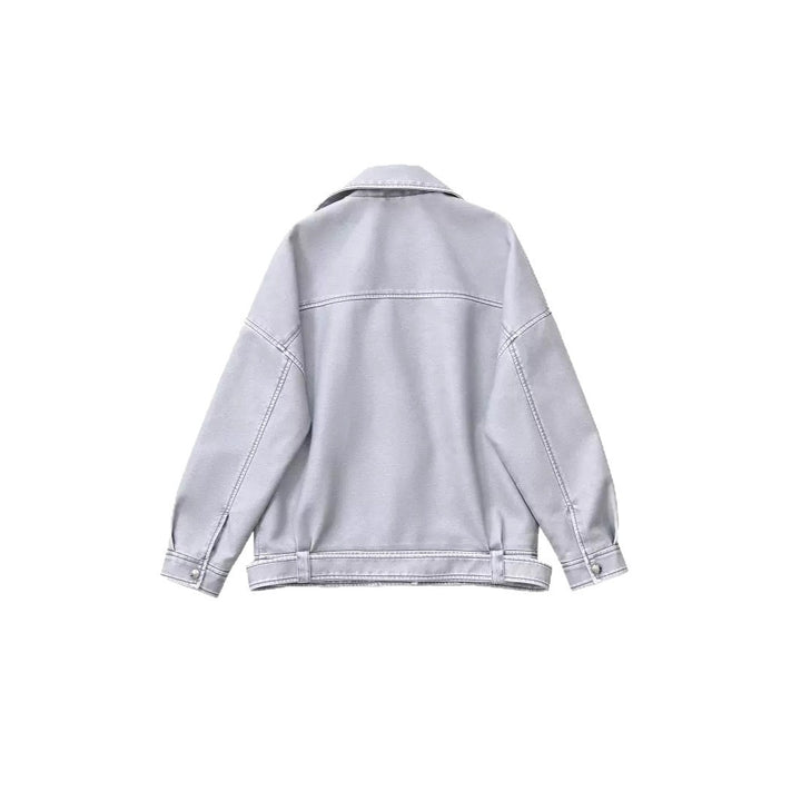 Women's motorcycle jacket in faux leather with unique cut Lune London