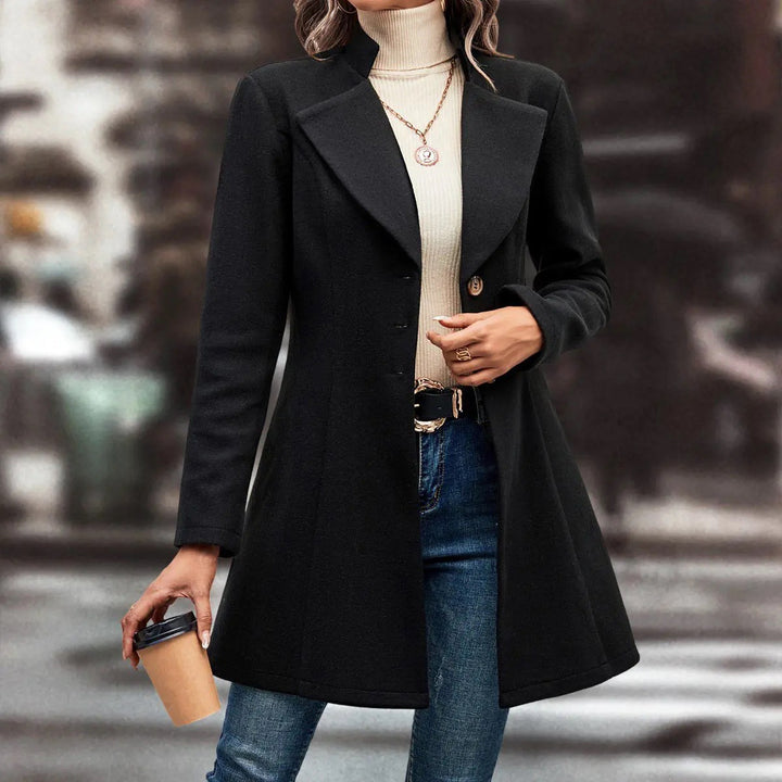 Ladies Elegant Long Chic Wool Jacket