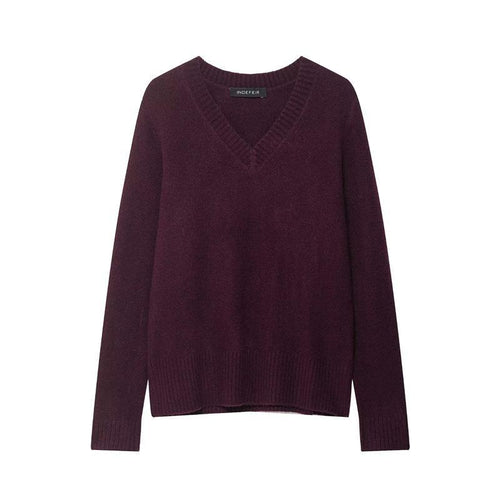 Amarae High Quality Cotton Blend V Neck Knit Sweater for Women
